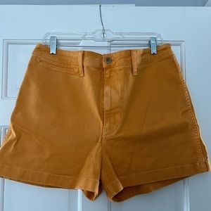 Madewell yellow/gold denim high-waisted shorts EUC